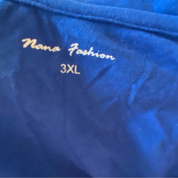 Blue long sleeve v neck shirt - Picture 7 of 8